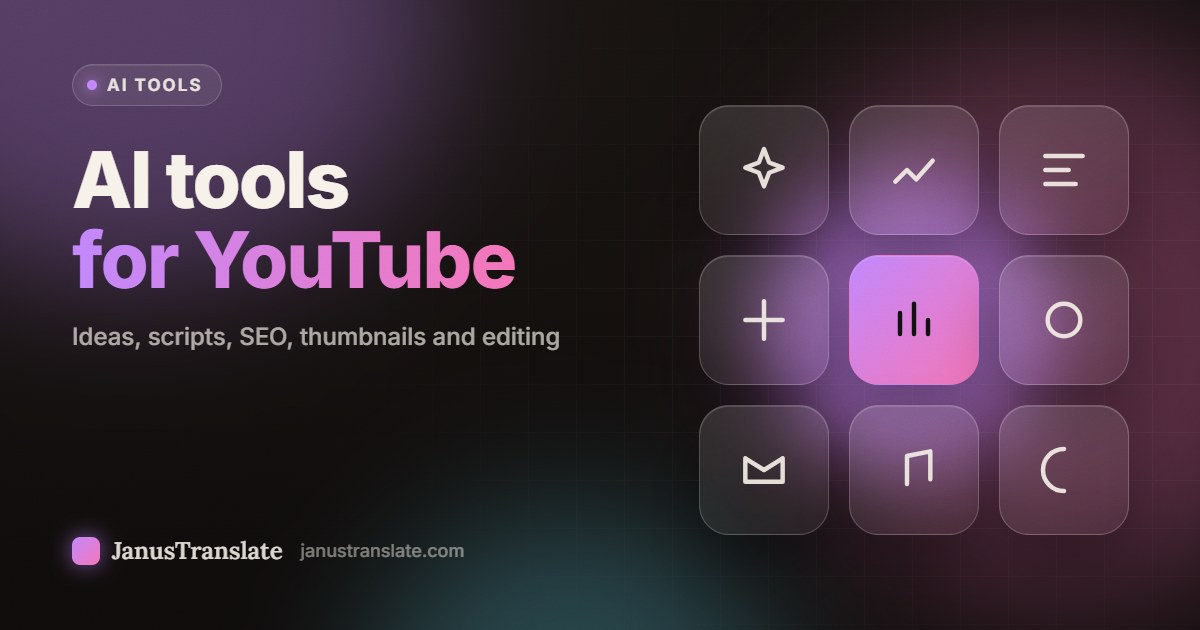 AI tools for YouTube: ideas, scripts, SEO, thumbnails and editing