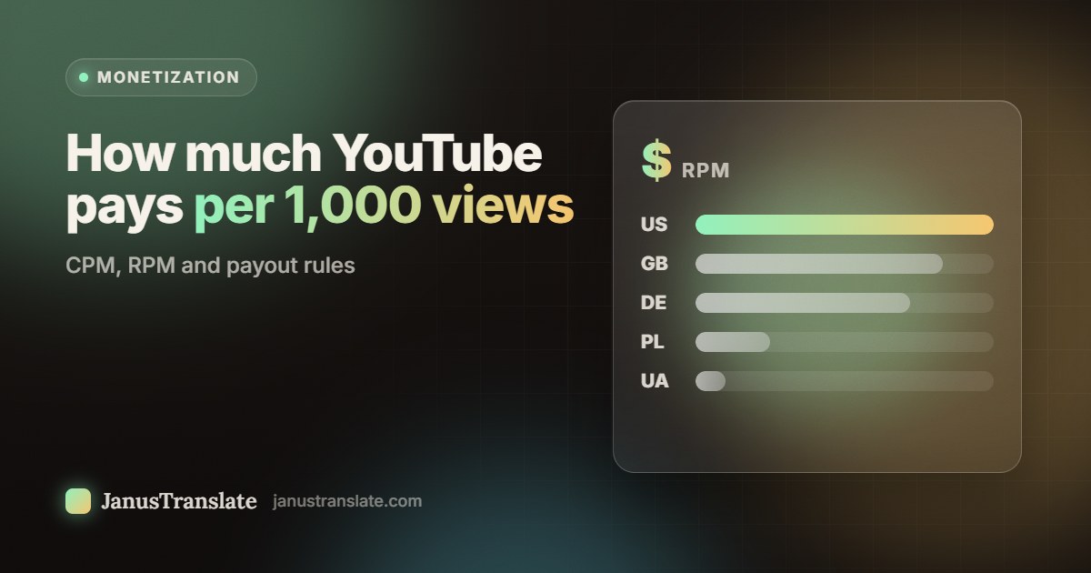 How much YouTube pays per 1,000 views: CPM, RPM and payout rules