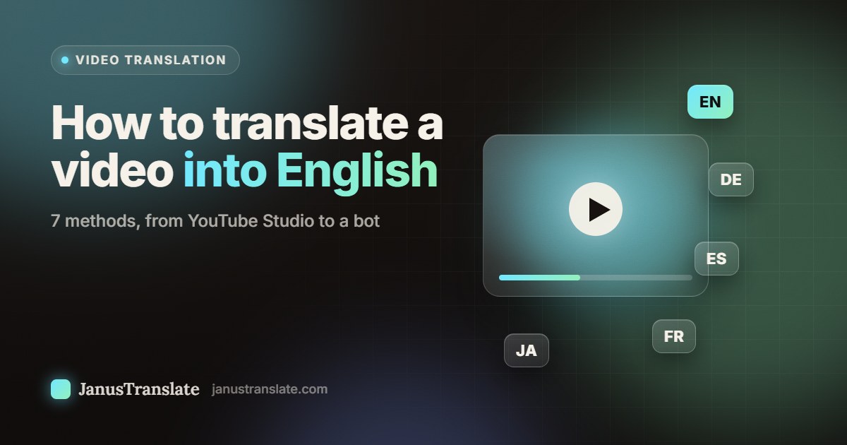How to translate a video into English: 7 methods, from YouTube Studio to a bot