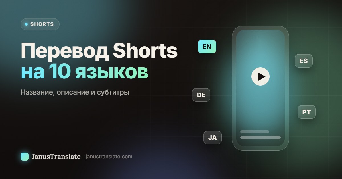Перевод Shorts на 10 языков: название, описание и субтитры