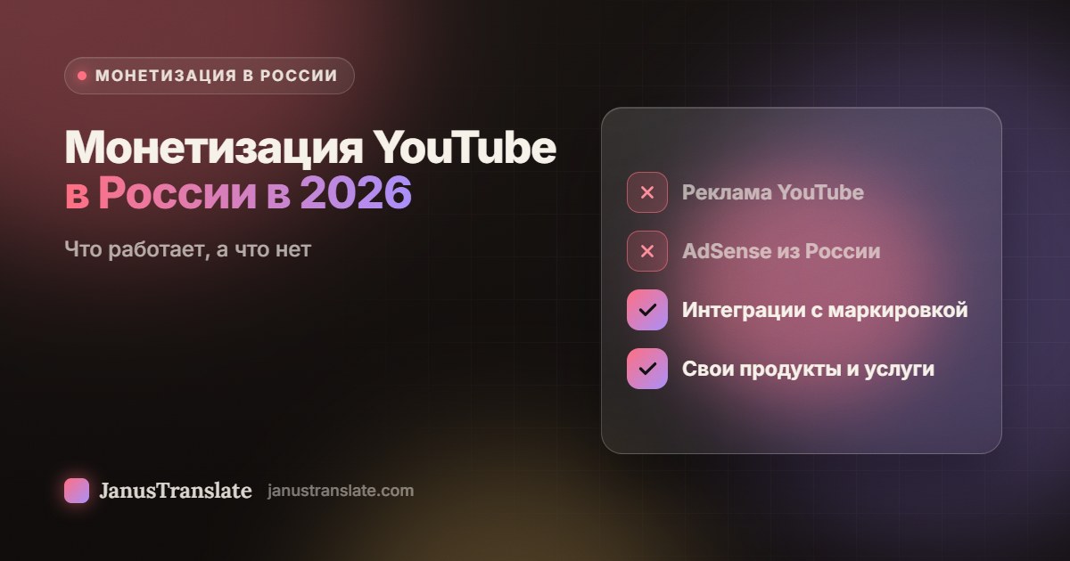 Монетизация YouTube в России в 2026: что работает, а что нет