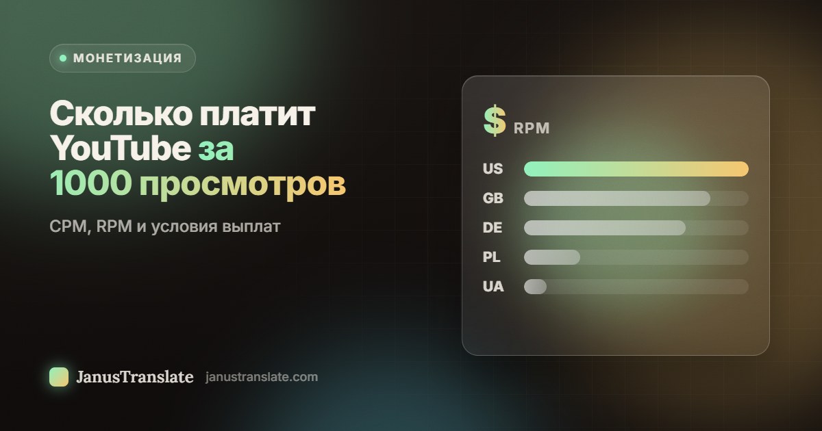 Сколько платит YouTube за 1000 просмотров: CPM, RPM и условия выплат