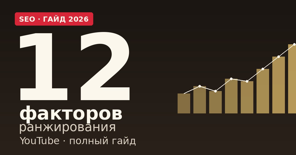YouTube SEO 2026: 12 факторов ранжирования