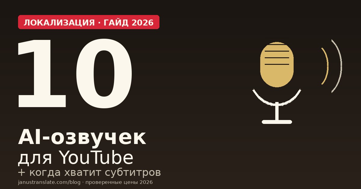 AI-озвучка для YouTube 2026: топ-10 сервисов