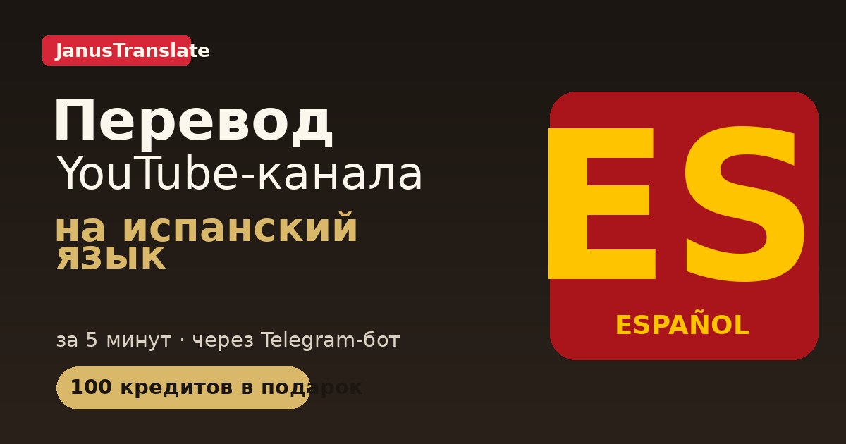 Перевод YouTube-канала на ES язык