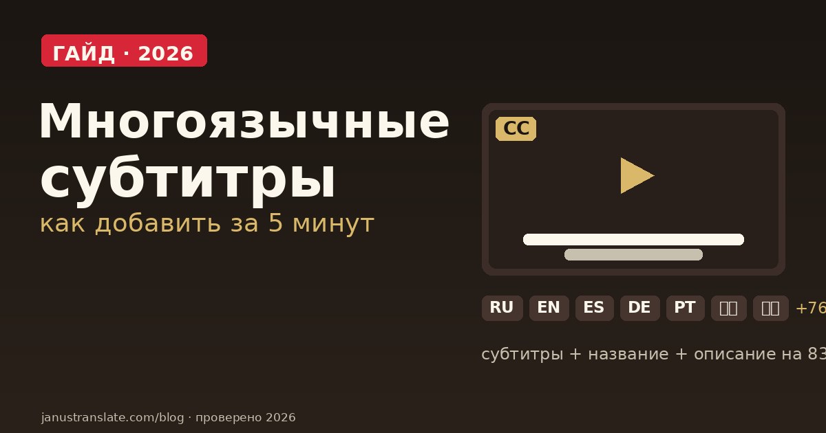 Многоязычные субтитры на YouTube: как добавить